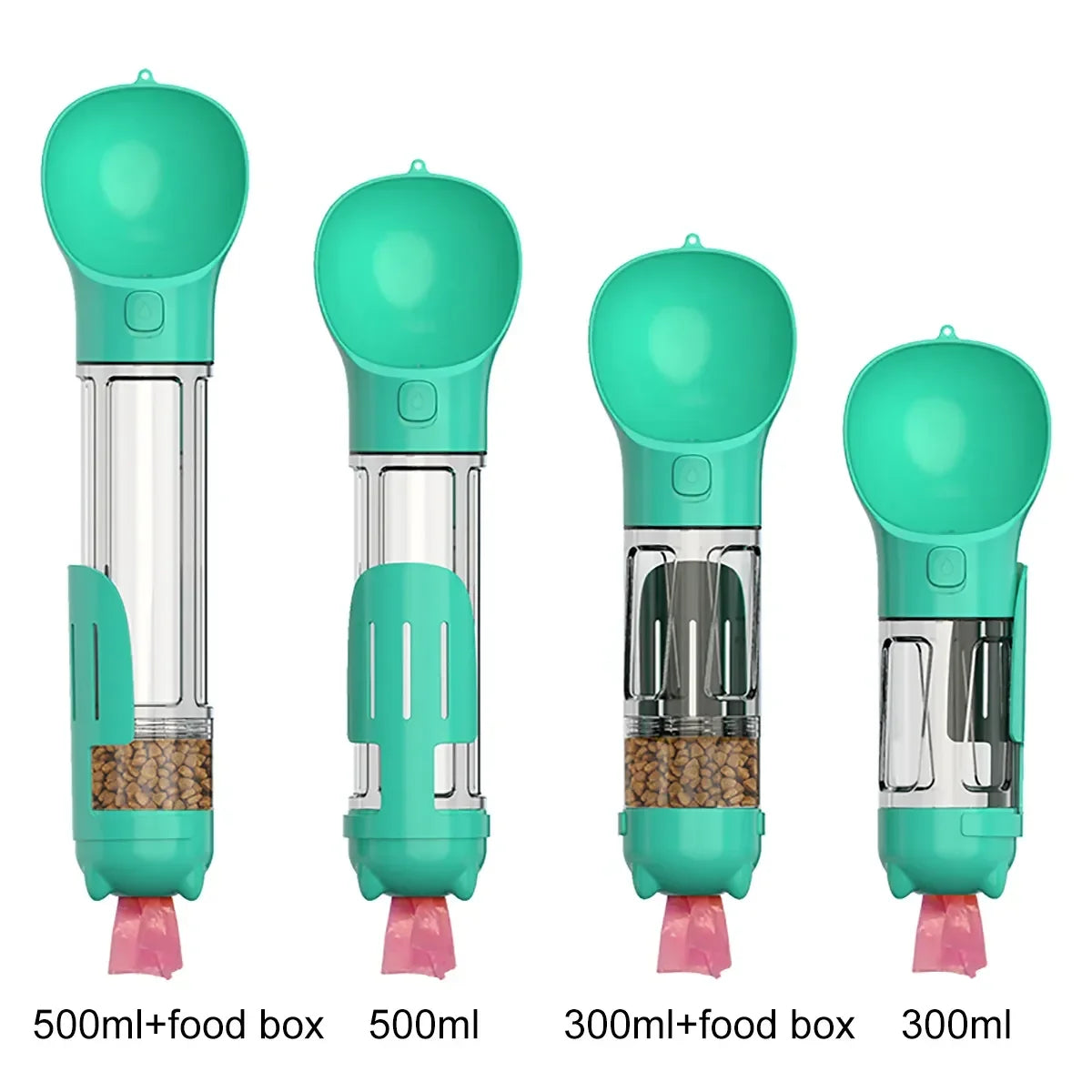 3-in-1 Portable Pet Water Bottle, Food Feeder & Poop Bag Dispenser – Leak-Proof Travel Bottle for Dogs & Cats