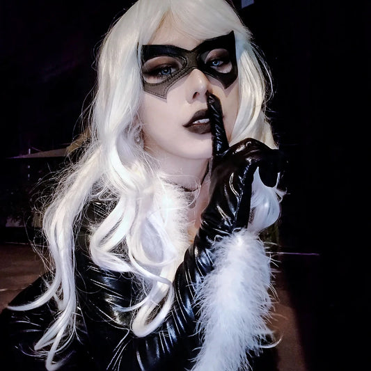 Black PU Leather Cat Eye Mask – Gothic Punk Masquerade & Roleplay Accessory